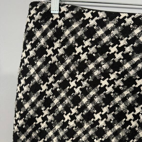 NWT Dalia Collection Wool Blend Short Pencil Skirt Size 8 Black & White Tweed - Picture 4 of 9